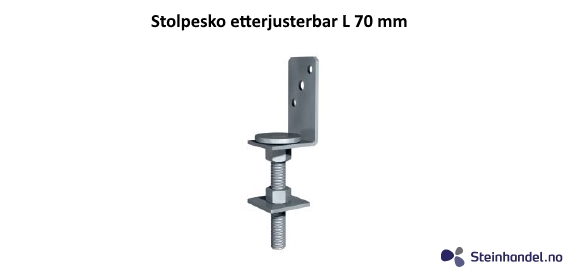 Stolpesko etterjusterbar L 70 mm