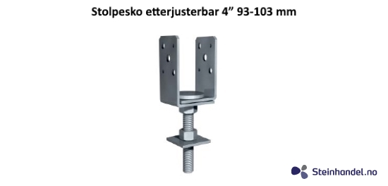 Stolpesko etterjusterbar 4 93-103 mm