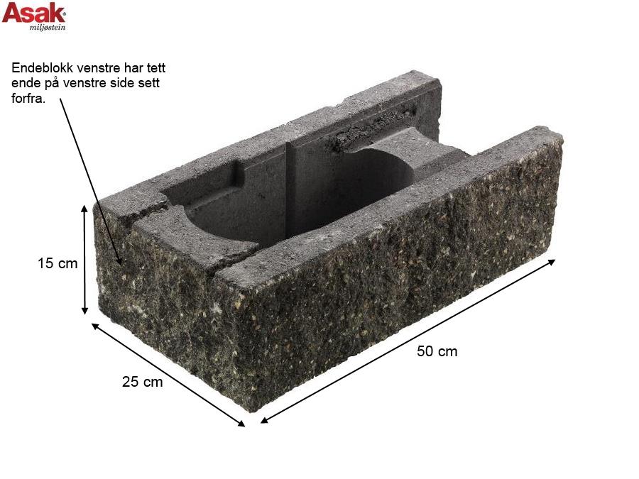 Asak Splittblokk Hjrne / Ende venstre
